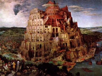  pie Pintura al %C3%B3leo - La Torre de Babel El campesino renacentista flamenco Pieter Bruegel el Viejo